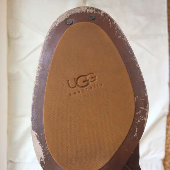 UGG Mid-Calf Suede & leather boots, wooden heel, 7 - Picture 14 of 14